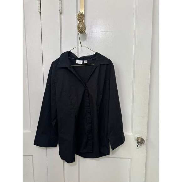 Riders by Lee women’s size 1x – large black button down shirt - Picture 1 of 9